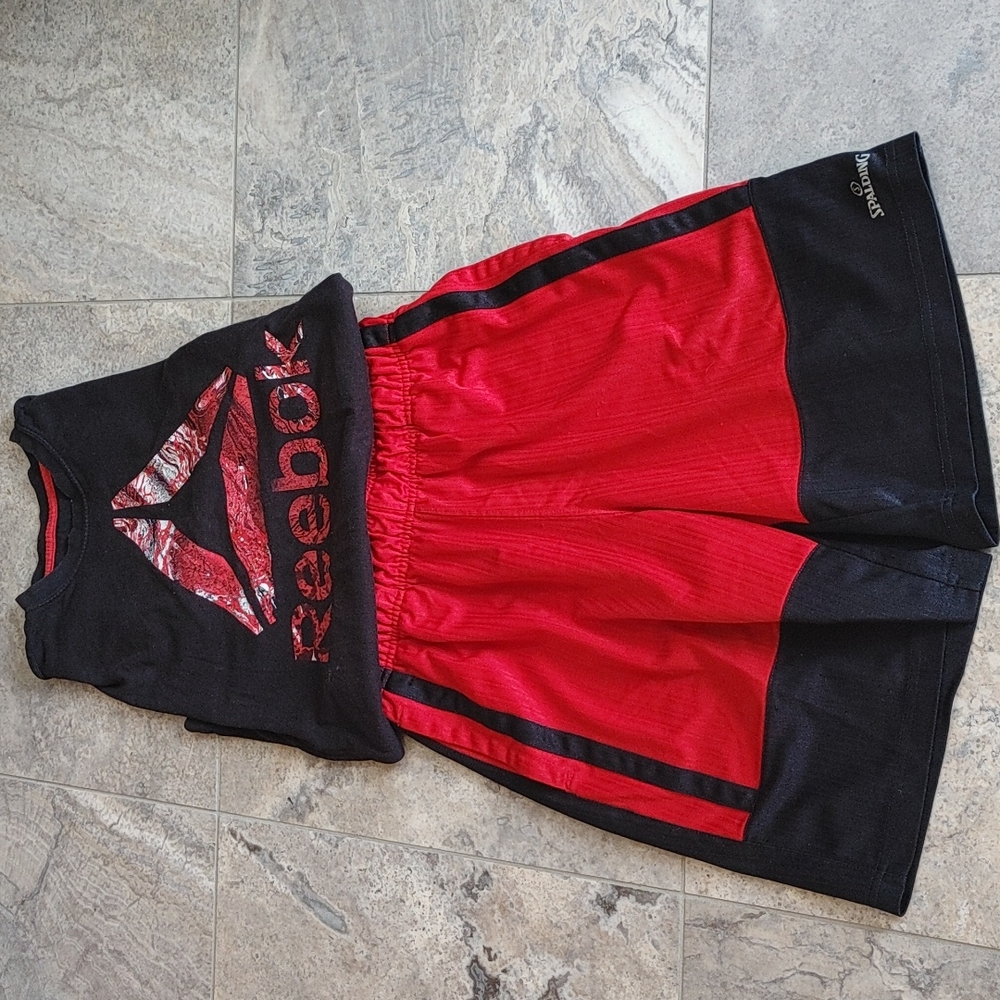Reebok Shirt Spalding Short Set Mens Small Two Piece Set
